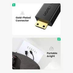فروش کابل تبدیل مینی HDMI نر به HDMI ماده یوگرین