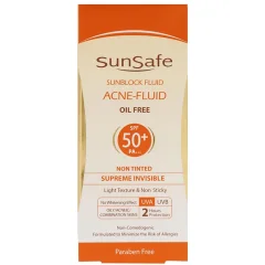 فروش فلوئید ضد آفتاب فاقد چربی سان‌سیف sunsafeمدل ACNE-FLUID SPF50 حجم 50 میلی‌لیتر