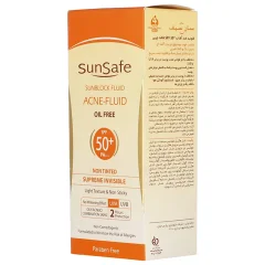بهترین فلوئید ضد آفتاب فاقد چربی سان‌سیف sunsafeمدل ACNE-FLUID SPF50 حجم 50 میلی‌لیتر