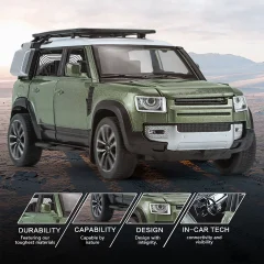 کیفیت ماشین اسباب بازی طرح لندروور دیفندر عقب کش چراغدار و صدادار