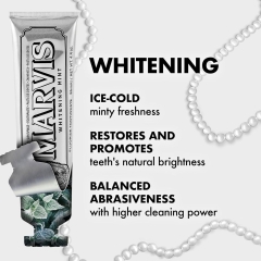 خمیر دندان سفید کننده مارویس Marvis مدل Whitening Mint حجم 85ml