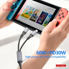 فروش کابل شارژ چندکاره ارلدام EC-IC04 توان 60 وات طول 1.2 متر