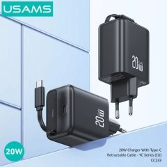 شارژر دیواری یوسامز با کابل جمع شونده