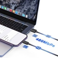 خرید کابل یو اس بی به لایتنینگ یوسامز مدل SJ689 طول 1.2 متر