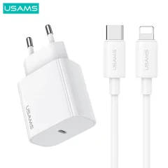 شارژر دیواری 20 وات یوسامز usams مدل CC226 + SJ712  با کابل