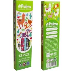 مداد مشکی پالمو PALMO مدل 3218 بسته 12 عددی طرح حیوانات