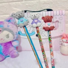 پاک کن و سر مدادی فانتزی خرسی سه بعدی با طرح قلب