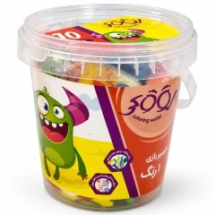 زاویه بغل ظرف خمیر بازی سطلی 10 رنگ لوکی