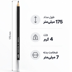 ابعاد مداد مشکی پاپکو