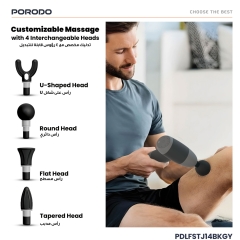 ماساژور دستی پورودو Porodo مدل PDLFSTJ14BKGY با ۴ سری