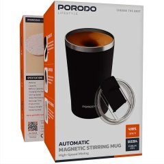 ماگ مشکی همزن دار شارژی پرودو Porodo مدل PDSSMHQ168BL ظرفیت 400 میلی لیتر