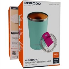 ماگ آبی همزن دار شارژی پرودو Porodo مدل PDSSMHQ168BL ظرفیت 400 میلی لیتر