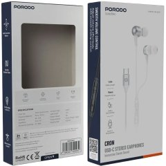 هندزفری سیمی تایپ سی پورودو Porodo مدل PDSTC9WH با میکروفون