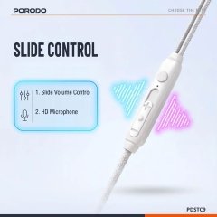 فروش هندزفری سیمی تایپ سی پورودو Porodo مدل PDSTC9WH با میکروفون