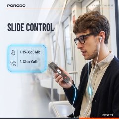 بهترین هندزفری سیمی تایپ سی پورودو Porodo مدل PDSTC9WH با میکروفون