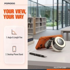 خرید پنکه مگنتی پورودو Porodo مدل PDLFSTMF135BG با چراغ LED