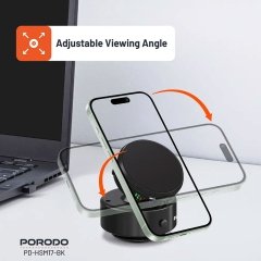 بهترین هولدر موبایل، شارژر بی سیم خنک کننده پورودو Porodo مدل PD-HSM17-BK توان 15 وات