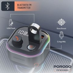 قیمت شارژر فندکی و فرستنده FM پورودو Porodo مدل PDFWCH069DG توان 65 وات (A)