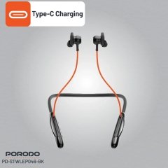 بهترین هندزفری گردنی پورودو Porodo مدل PD-STWLEP046-BK با گوشی مغناطیسی