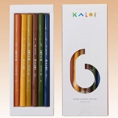 کیفیت ماژیک آبرنگی دو سر کاکو KACO مدل Kalor Mint Lemon بسته 6 رنگ