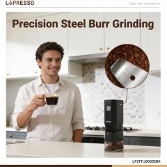 بهترین آسیاب قهوه لپرسو LePresso مدل LPCFFJG0032BK شارژی