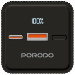 خرید پاوربانک 10000 پورودو Porodo مدل PDPBFCHT41BK چراغ دار
