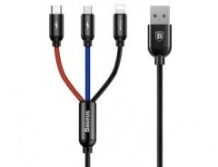 کابل سه سر بیسوس Baseus Three Primary Colors 3 in 1 Cable