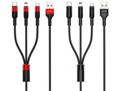 کابل شارژ سه سر یوسامز Usams U5 3IN1 Braided Charging Cable 1.5m