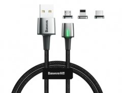 کابل آهنربایی سه سر بیسوس Baseus TZCAXC Zinc magnetic Cable Kit 1m