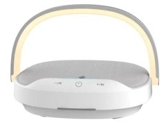 اسپیکر بلوتوث و شارژر وایرلس قابل حمل دارای چراغ ویوو WiWU 3 in 1 Wireless charging desk lamp speaker Y1