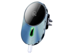 هولدر موبایل مگنتی و شارژر بی سیم داخل خودرو یوسامز Usams US-CD170 15W Magnetic Car Wireless Charger Phone Holder