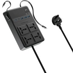 چند راهی و محافظ برق 2500 وات 4 سوکت، 3*USB و 2*تایپ‌سی پاورولوژی PWC029