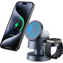 شارژر وایرلس 15 وات و چراغ خواب مدل CM-130 چهار کاره