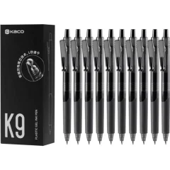 خودکار ژله‌ ای مشکی کاکو KACO مدل K9 نوک 0.5 میلی‌ متری 10 عددی