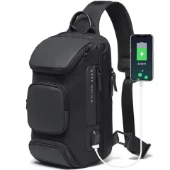کیف کراس بادی مردانه بنج اصل BANGE BG-7086 ضد آب USB دار