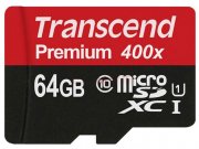 رم میکرو اس‌دی 64 گیگابایت Transcend Class 10 Premium 400X