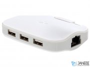 هاب 3 پورت و اترنت کنکس Kanex USB 3.0 3-Port Hub + Gigabit Ethernet Adapter