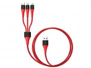 کابل شارژ سه سر راک Rock Hi-Tensile 3 in 1 Charging Cable Version A