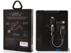 کابل شارژ سریع سه سر میکرو یو اس بی و لایتنینگ و تایپ سی انرژیا Energea Nylotough Cable 3 In 1 Micro USB And Lightning And Type-C 18CM