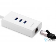 هاب یو اس بی و مبدل شبکه یوگرین Ugreen 20260 USB 3.0 Gigabit Lan Adapter With 3Ports USB Hub