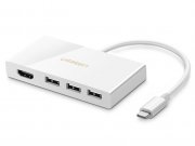 مبدل تایپ سی به اچ دی ام آی و یو اس بی یوگرین Ugreen MM132 Type C To HDMI +3 Port USB 3.1 Converter
