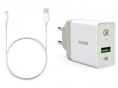شارژر دیواری سریع انکر با کابل Anker Wall Charger PowerPort+ 1 Quick Charge 3.0 With Micro USB Cable
