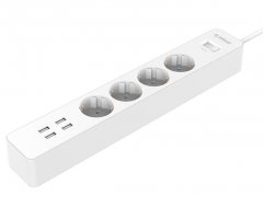 محافظ و چند راهی برق و شارژر 4 پورت اوریکو Orico 4 AC with 4 USB Charging Port OSC-4A4U-EU