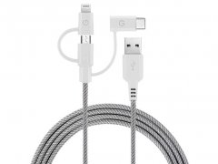 کابل شارژ سه سر میکرو یو اس بی و لایتنینگ و تایپ سی انرژیا Energea Nylotough Cable 3 In 1 Micro USB And Lightning And Type-C 1.5M