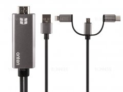 مبدل لایتنینگ/تایپ سی/میکرو یو اس بی به اچ دی ام آی Onten Lightning/Micro USB/USB-C to HDMI
