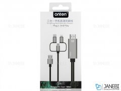 مبدل لایتنینگ/تایپ سی/میکرو یو اس بی به اچ دی ام آی Onten Lightning/Micro USB/USB-C to HDMI