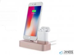 پایه شارژ آیفون و ایرپاد کوتتسی Coteetci 2 in 1 Aluminum Charging Base CS7205-GY