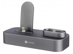 پایه شارژ آیفون و ایرپاد کوتتسی Coteetci 2 in 1 Aluminum Charging Base CS7205-GY