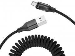 کابل تایپ سی  فست تلفنی راک Rock RCB0657 Type-C Stretchable Cable 1.5m