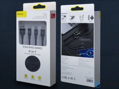 کابل سه سر و شارژر اپل واچ وایرلس بیسوس Baseus Star Ring 4in1 Wireless Charger Cable 1.2m